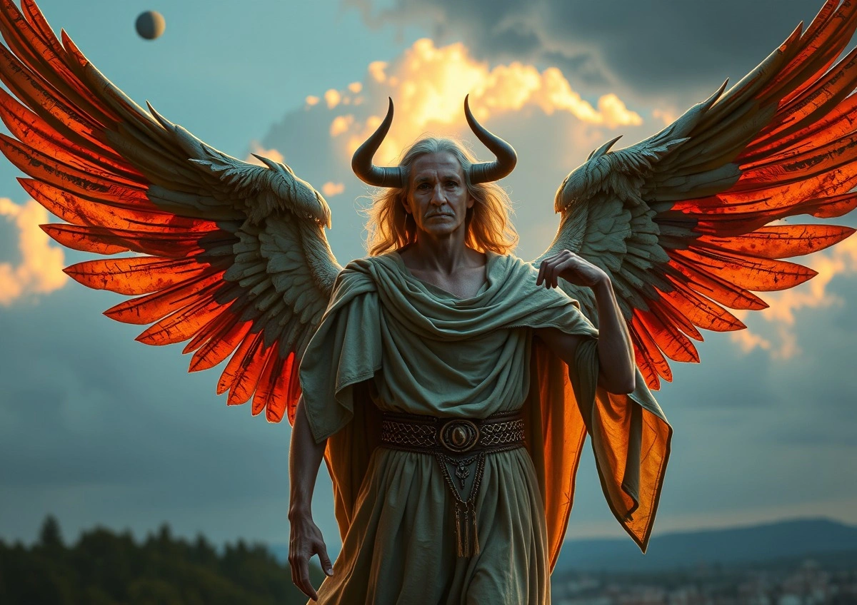 An old winged man, Roman style