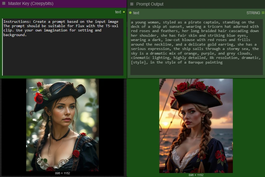 Mater key prompt, pirate girl